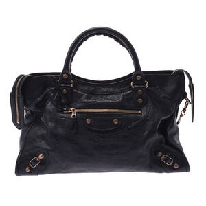 BALENCIAGA The Giant City Bag Black Crocodile Leather Handbag